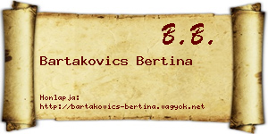 Bartakovics Bertina névjegykártya